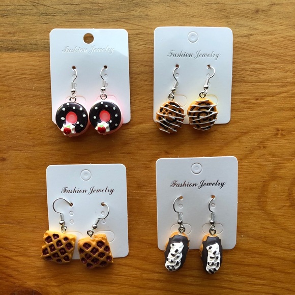 Jewelry - $5 bundle add on, 4 pairs miniature food earrings.